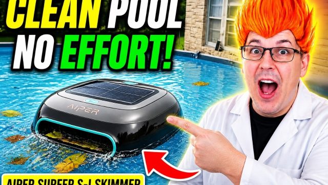above-ground pool skimmer: (2024 Upgrade) AIPER Surfer S1 Solar Powered Robotic Pool Skimmer with APP Support, Monitor Pool Temperature, 12 Hour Battery L…