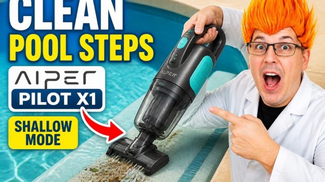 cordless pool vacuum for steps: Aiper Pilot X1 Handheld Pool Vacuum, Cordless Cleaner for Inground & Above-Ground Pools, 21 GPM Suction, with Telescoping…