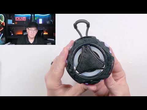 EBODA Bluetooth Shower Speaker, Portable Bluetooth Speakers, IP67 Waterproof Wireless Speaker with LED Light, Floating, 2000mAh, True Wireless Stereo for Kayak, Beach, Gifts for Unisex - Black shown during my hands-on review