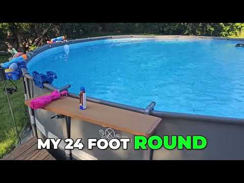 24 foot above ground pool: INTEX Ultra XTR 24 ft x 52 in Round Above-Ground Pool Set shown during my hands-on review