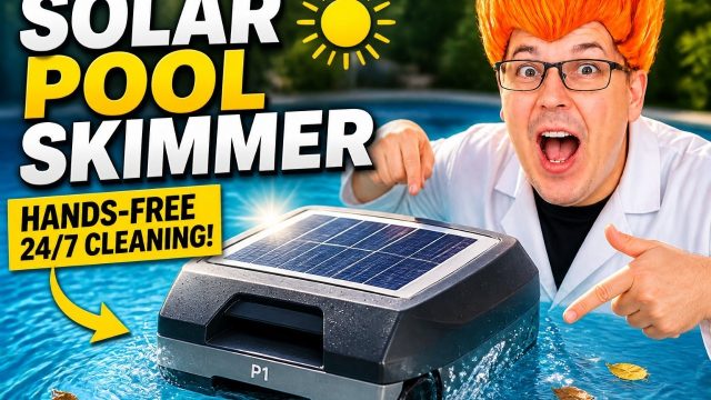 solar pool skimmer: Anpool P1 Solar-Powered Robotic Pool Skimmer shown in my hands-on review