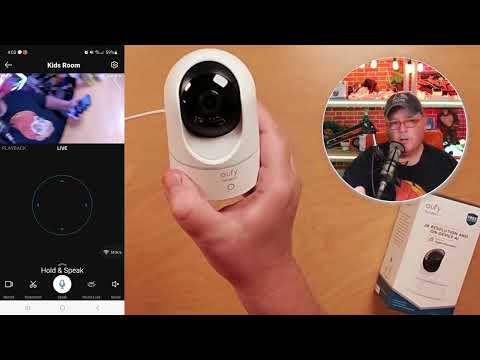 eufy pan tilt indoor camera: eufy Security Indoor Cam E220 shown during my hands-on review