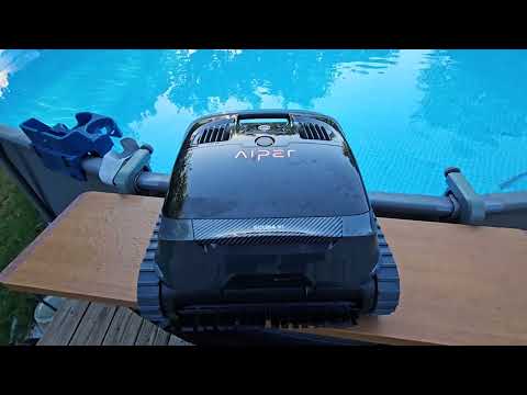 robotic pool vacuum with filter: AIPER Scuba X1 robotic pool vacuum shown during my hands-on review