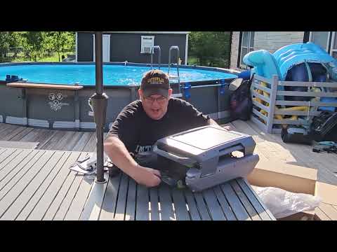 solar pool skimmer: Anpool P1 Solar-Powered Robotic Pool Skimmer shown during my hands-on review
